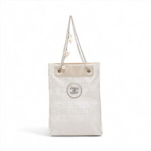 Chanel Unlimited Nylon Leather Chain Shoulder Bag White